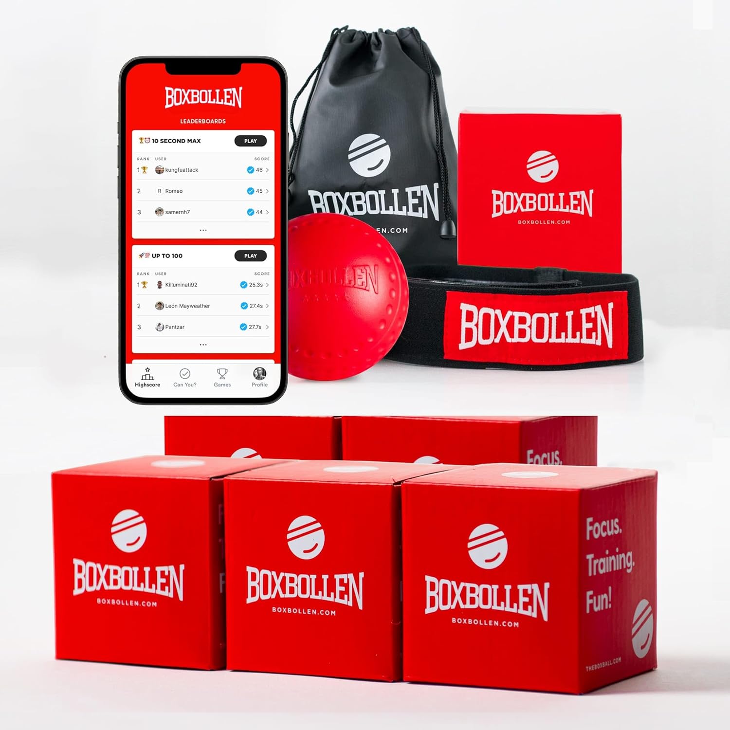Boxing Reflex Ball Family Pack - Celeb Approved - Interactive App!