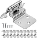 3/8ft Inset Cabinet Door Hinges 20 Pack - Self Closing Satin Nickel