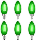 LUXRITE E12 LED Filament Green Light Bulb 4.5W (6 Pack)