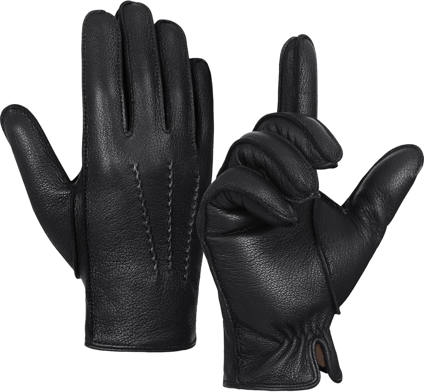 Touchscreen Winter Gloves GSG Men Leather Fur-Lined