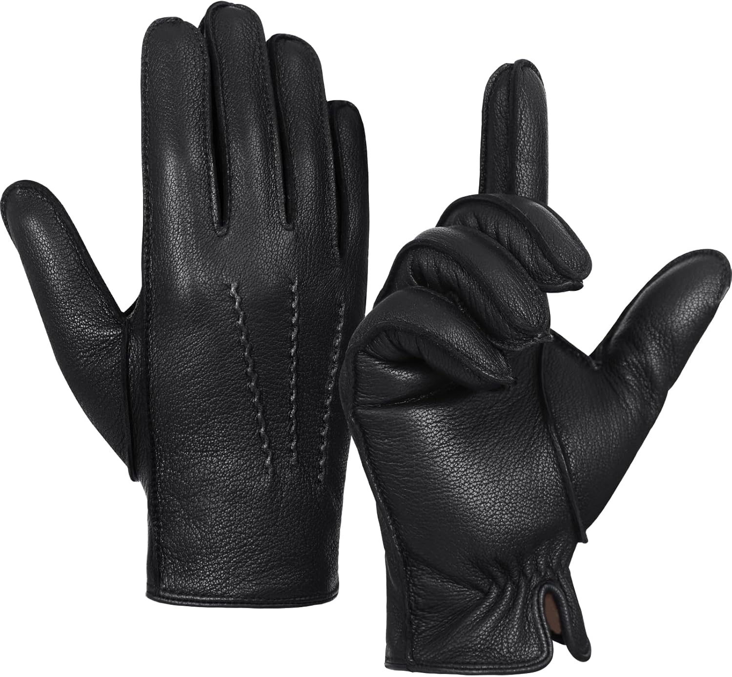 Touchscreen Winter Gloves GSG Men Leather Fur-Lined