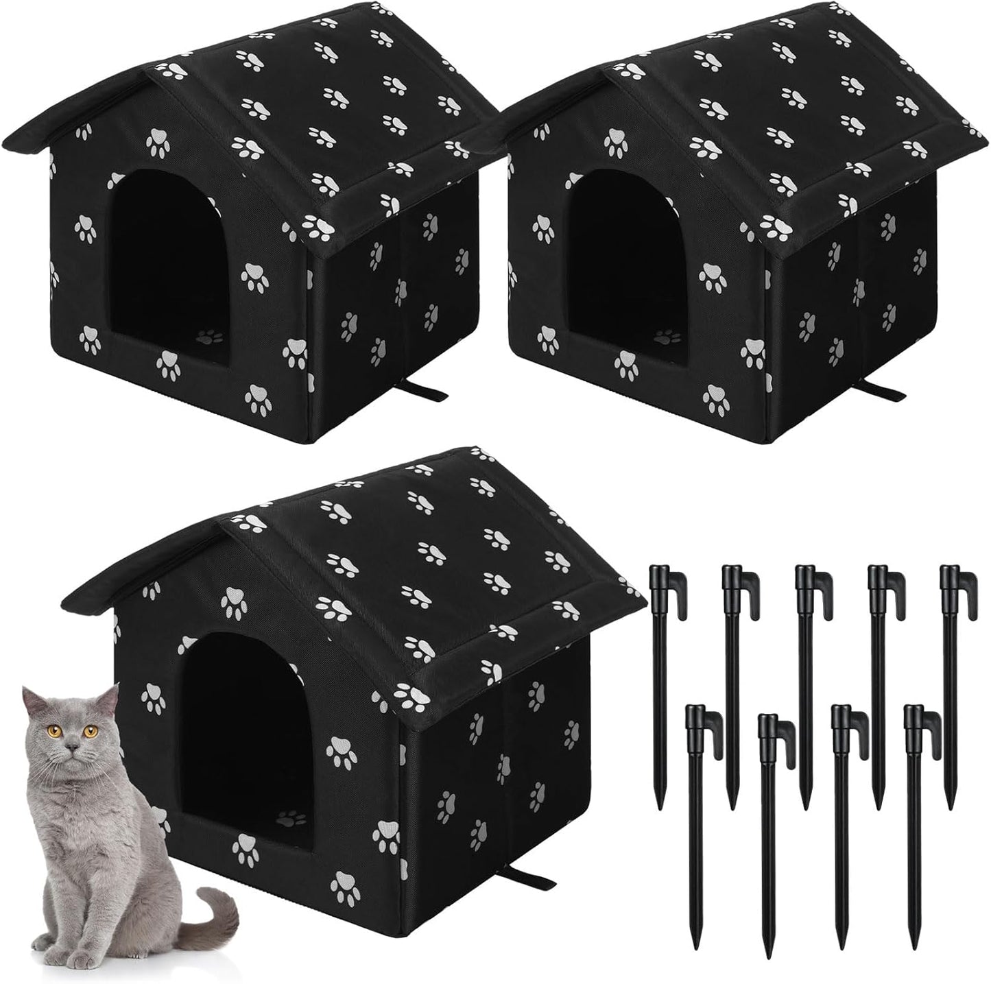 Soaoo Cat Houses for Outdoor Stray Cats - Weatherproof Shelter