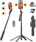 Selfie Stick Phone Tripod - 71 in Tall Phone Holder with Lights