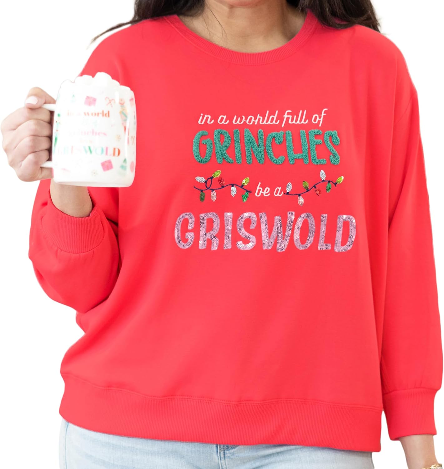 Sequin Embellished Christmas Sweatshirt by Mary Square
