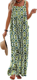 Women's Boho Floral Cotton Overalls Jumpsuit - Loose Wide Leg