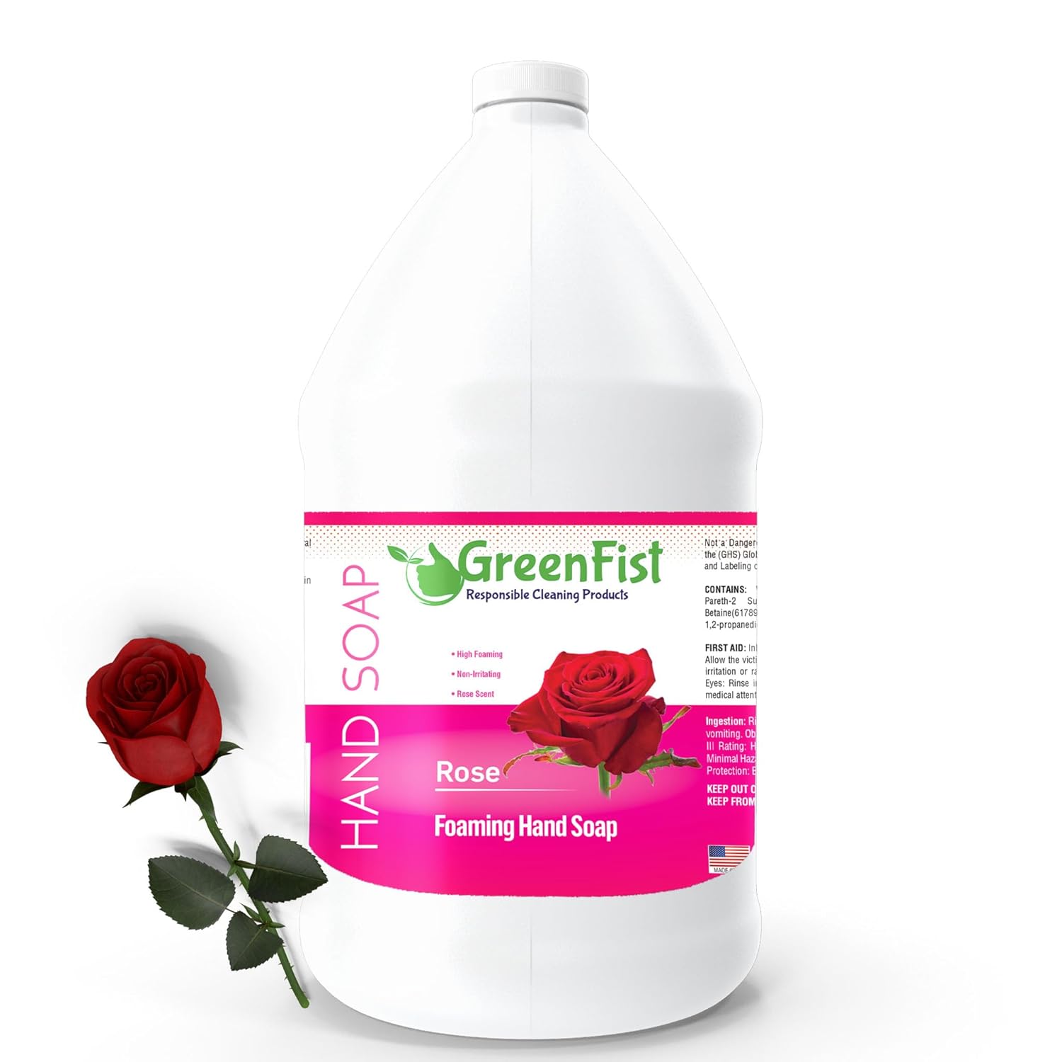 GreenFist Foaming Hand Soap Refills Jug Rose Scent 128 oz