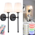 Battery Operated Wall Sconces Set Of 2 - Wireless Rechargeable RGB