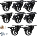 Casters 2in Heavy Duty 8-Pack - Quiet Polyurethane Swivel Wheels
