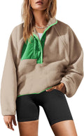 Yanekop Womens Fuzzy Fleece Pullover Sherpa Sweatshirt (Style WDQH)