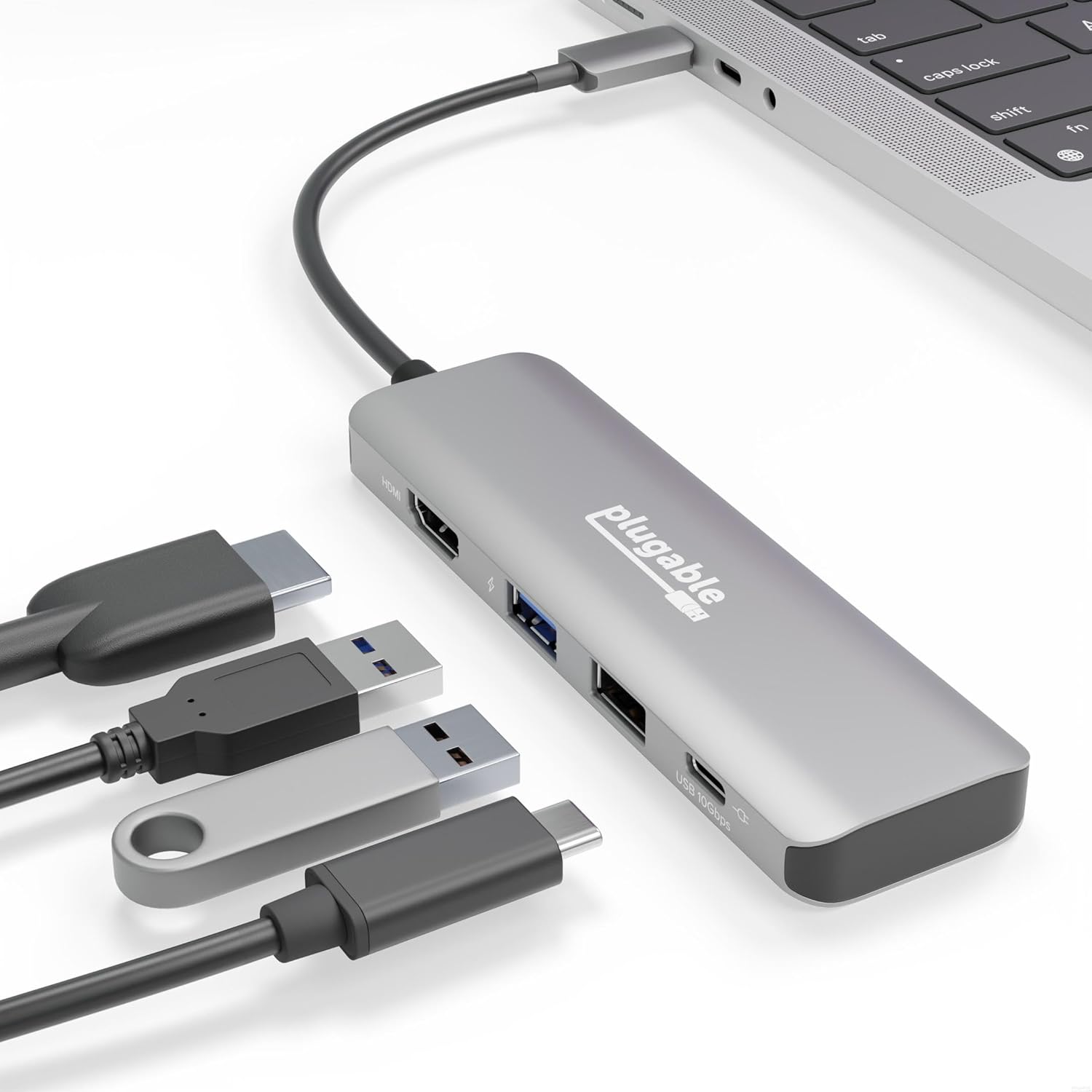 Plugable USB C Hub Multiport Adapter for 4K HDMI and Charging
