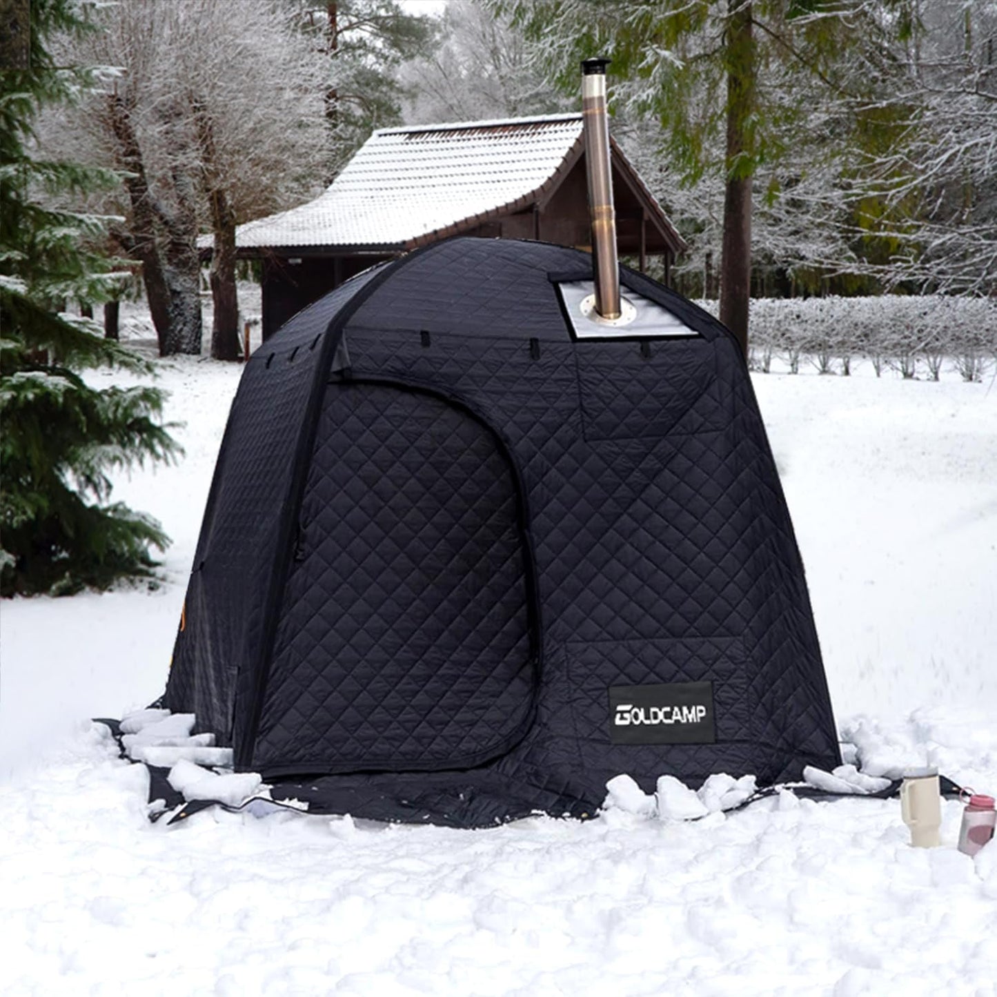 GoldCamp 3-Ply Ice Fishing Shelter with 2 Large Windows