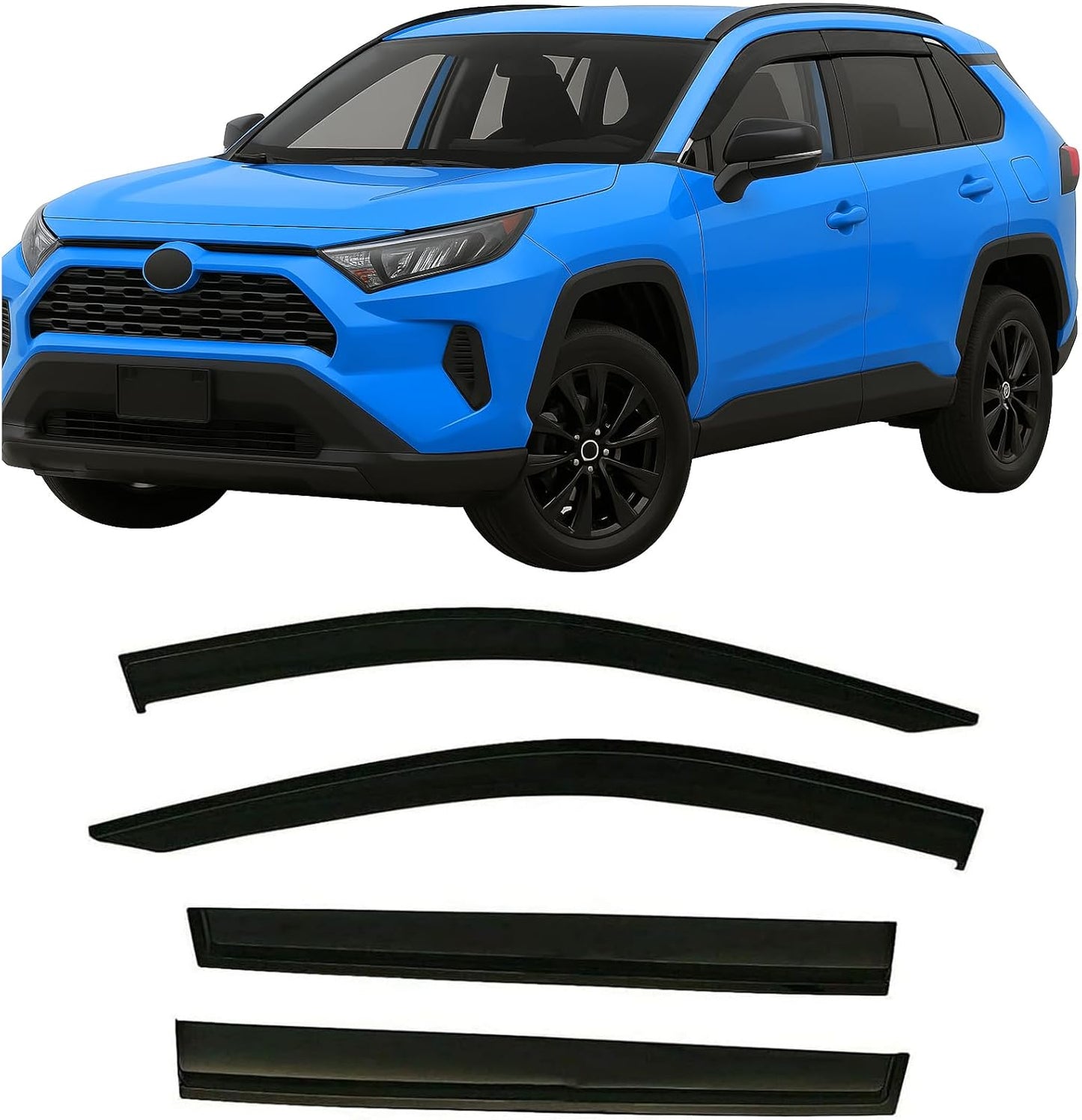 Tape-On Rain Guards for Toyota RAV4 2019-2025 - Custom Fit