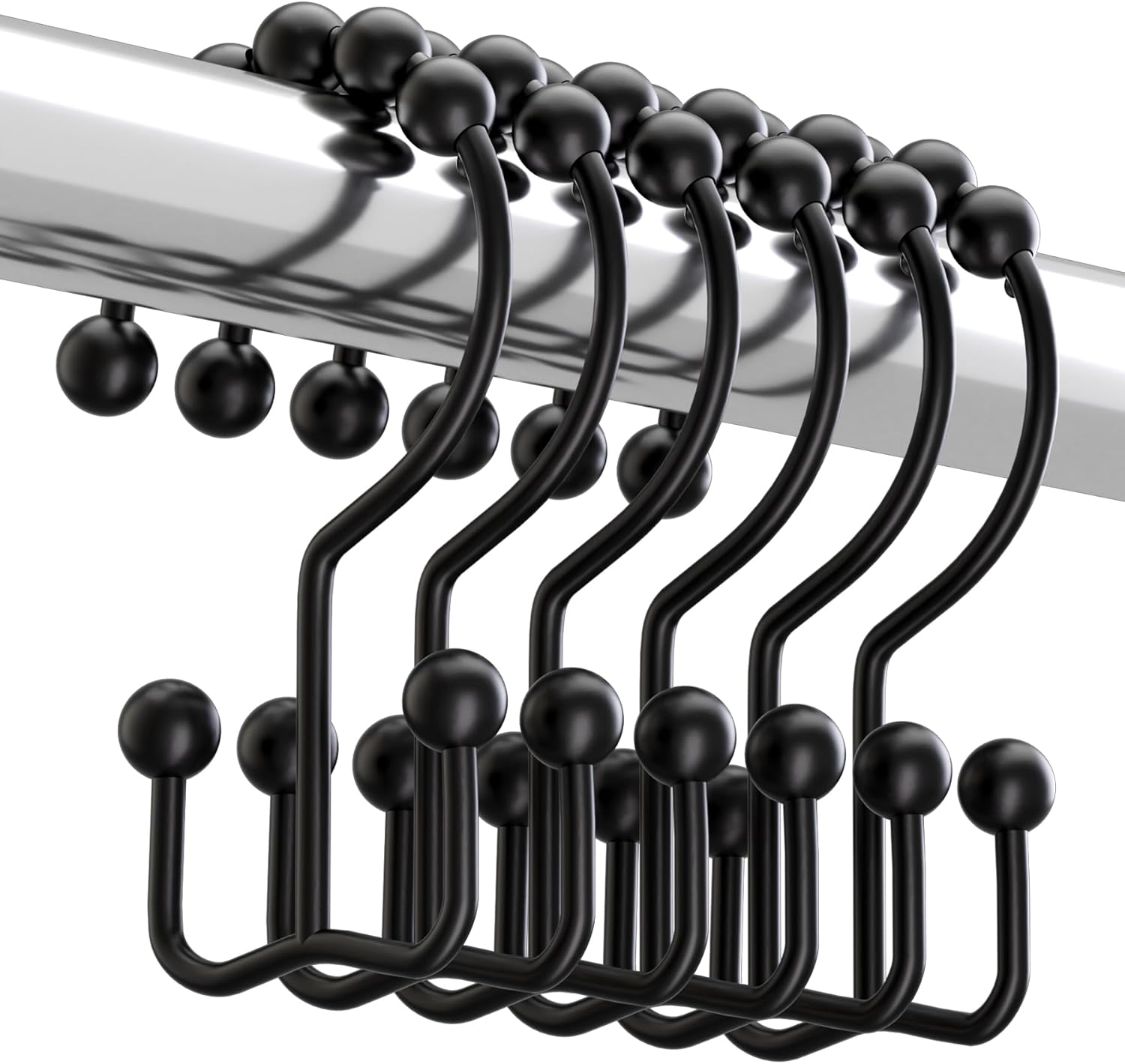 Titanker Metal Double Glide Shower Hooks - Rust-Resistant