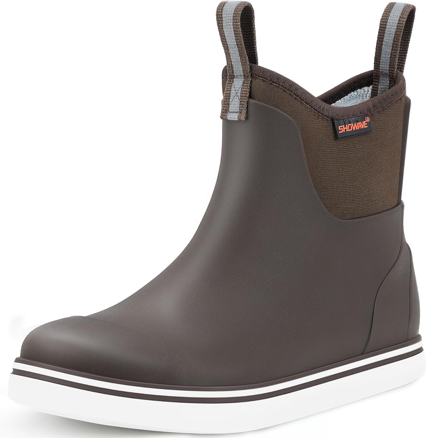 Showave Men's Waterproof Ankle Rubber Deck Boots for Fishing