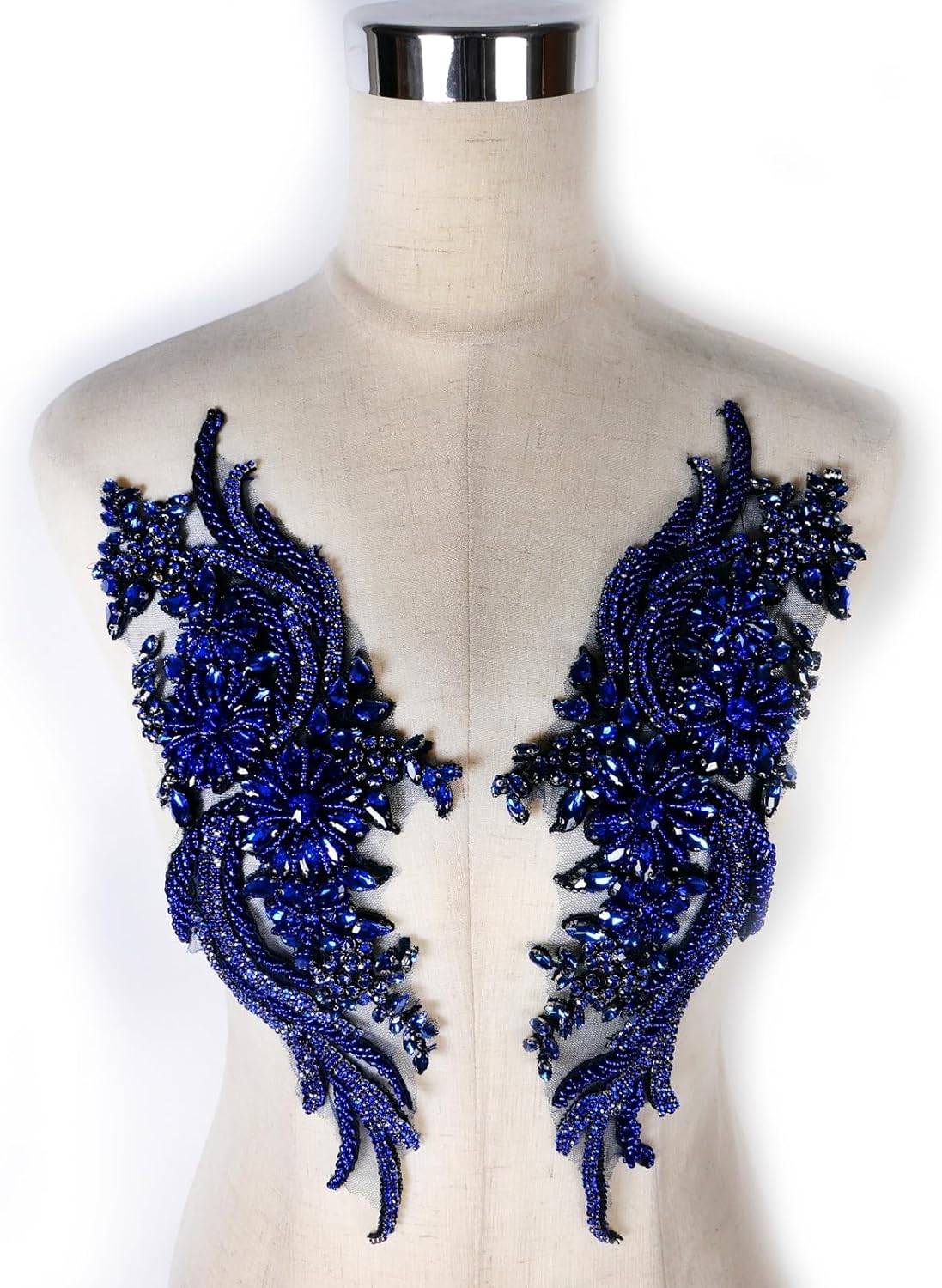 Hand-Made Beaded Rhinestones Appliques for Wedding Dress Decor
