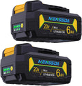 2Pack 100% True 6AH Replacement for Dewalt 20V Max Battery - Reliable