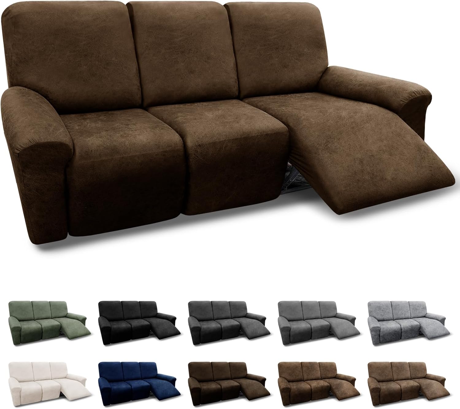 Couch Cover 8-Piece Set Washable Recliner Sofa Slipcovers