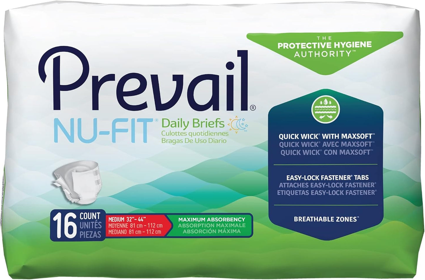 Prevail Nu-Fit Incontinence Briefs - Maximum Absorbency