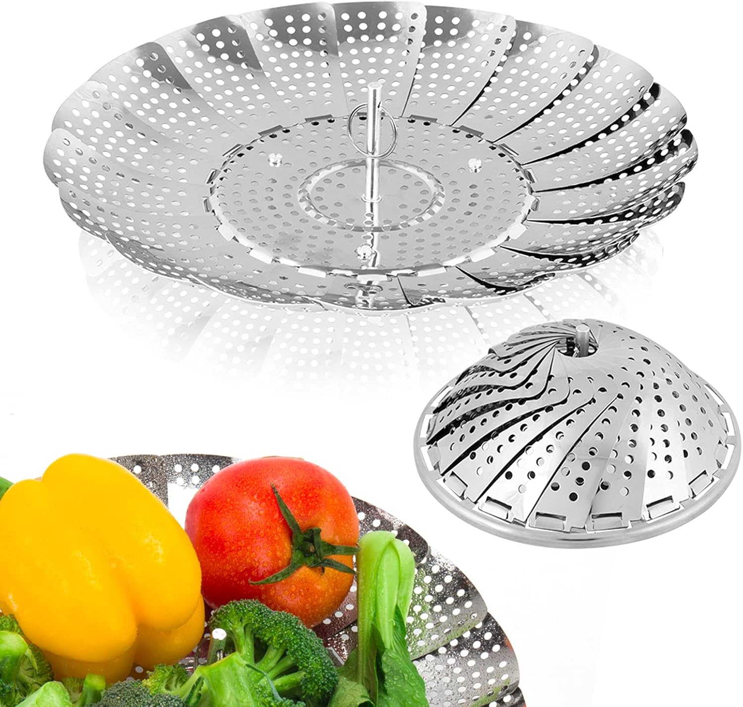 SAYFINE Stainless Steel Vegetable Steamer - Expandable Fit (5.4 - 9.2)