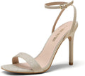 Womens High Stilettos Square Toe Ankle Strap Heels - 4in Elegant Look