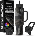 Coldest 40 oz Tumbler with Handle and Straw - Leak Proof Design