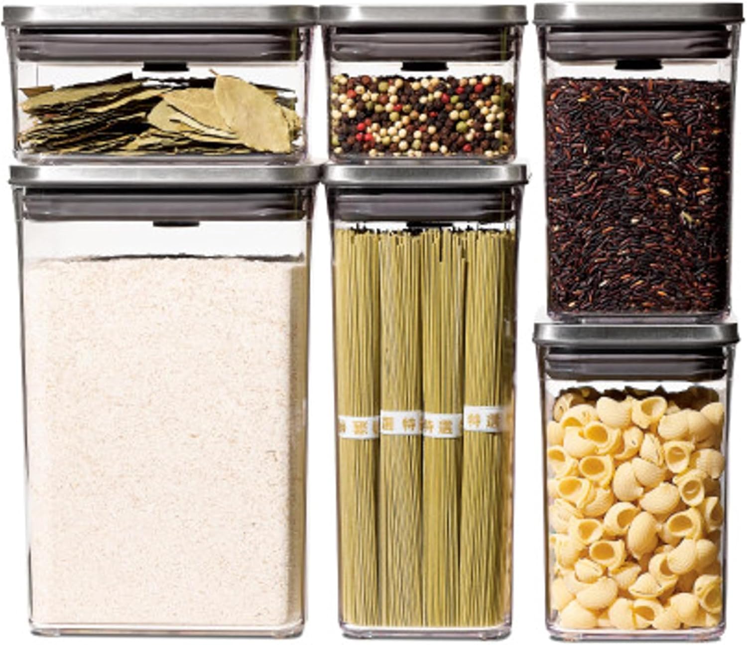 OXO SteeL 6-Piece POP Container Set for Organized Pantry