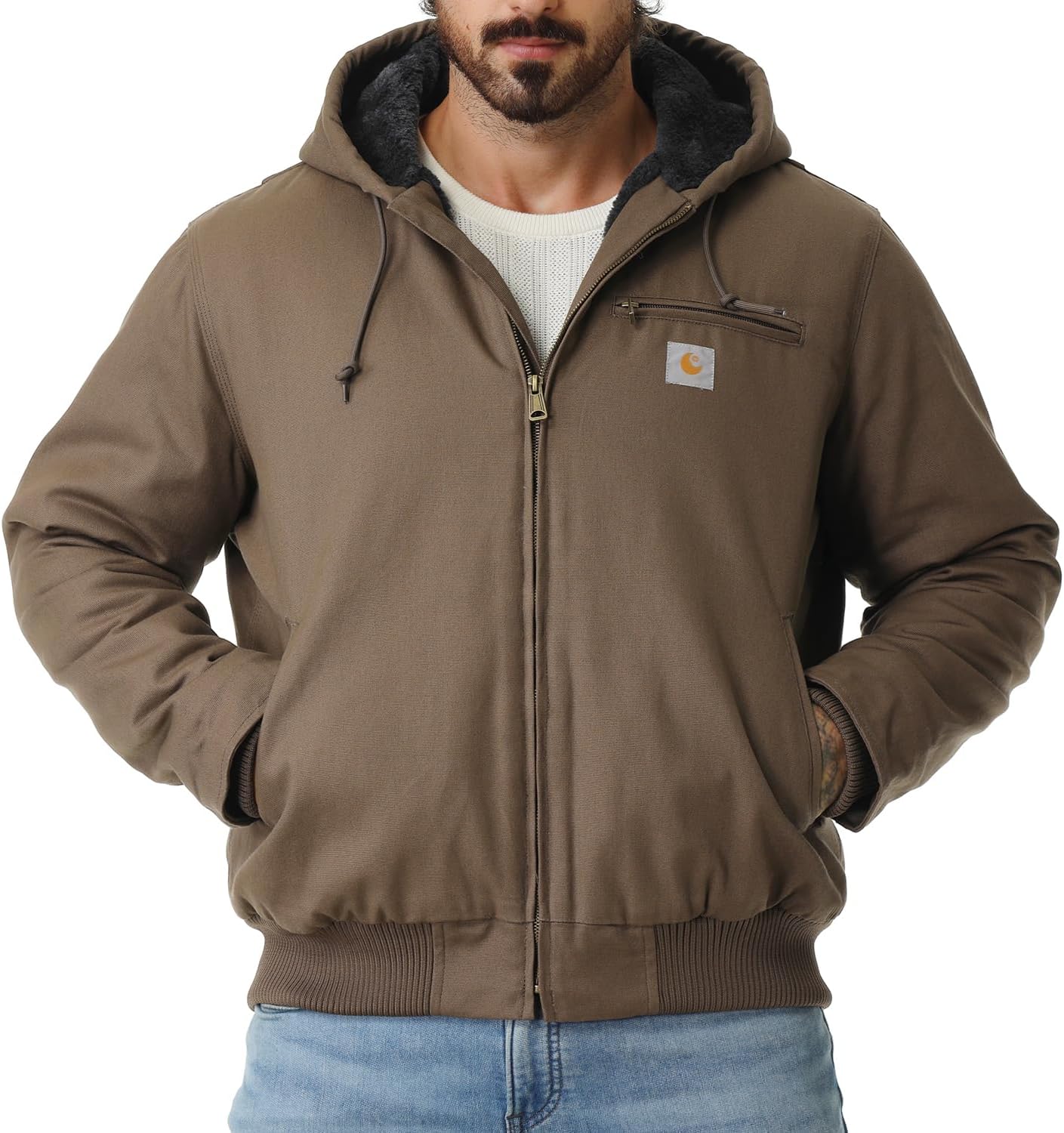 Men's Work Coat Waterproof Fleece Lined Winter Jacket for Comfort