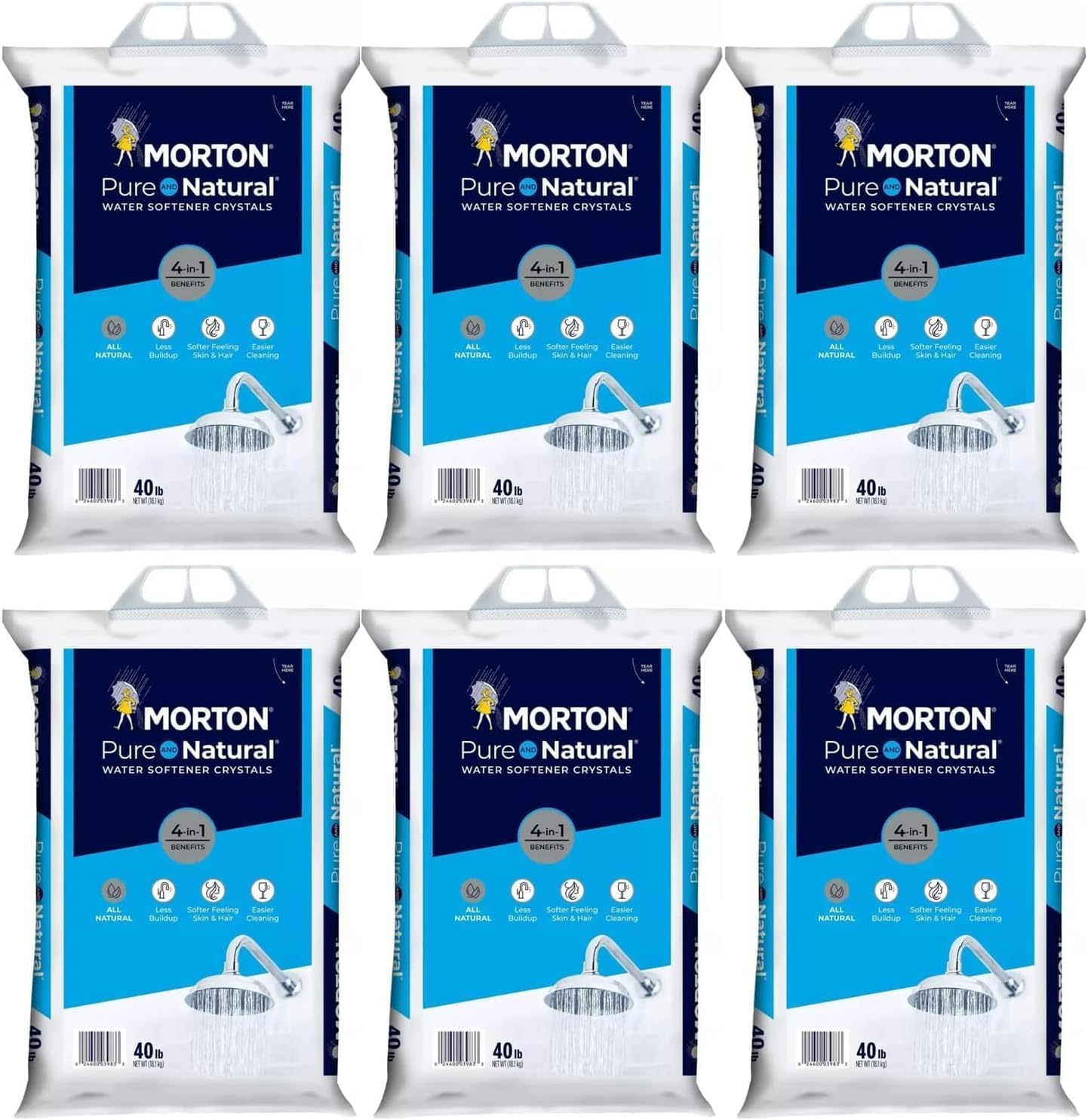 Morton Water Softener Salt Crystals for Softer Skin and Hair