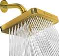 High Pressure Rainfall Shower Head - 6 in Square Luxury Gold