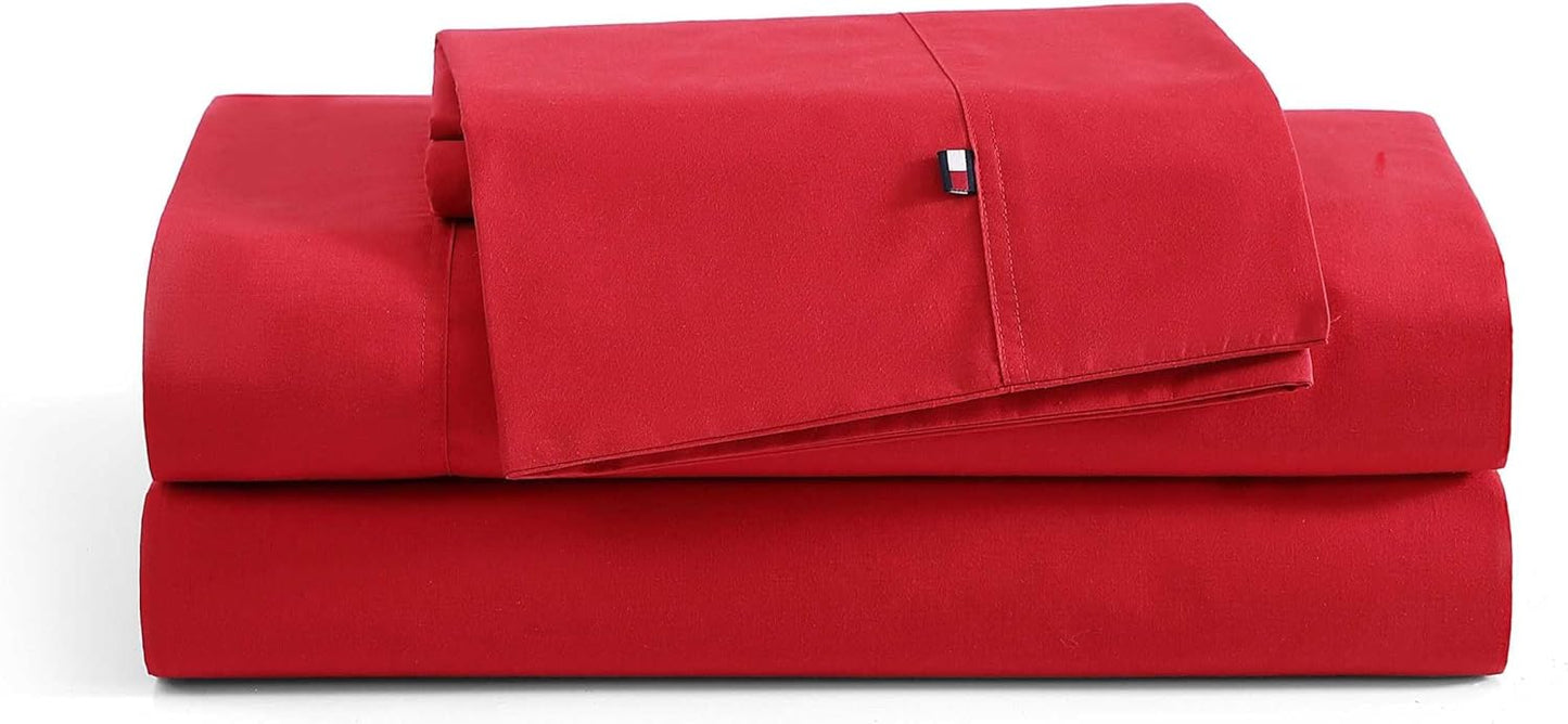 Tommy Hilfiger King Sheet Set - Crisp Cotton Percale Bedding