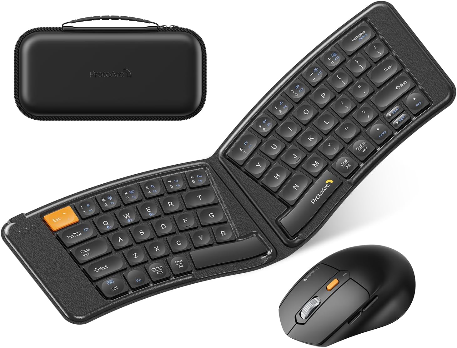 ProtoArc Ergonomic Foldable Keyboard Mouse: Business & Travel Buddy