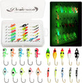 Ice Fishing Jigs Kit Dovesun Glow Lures - Assorted Weights and Colors