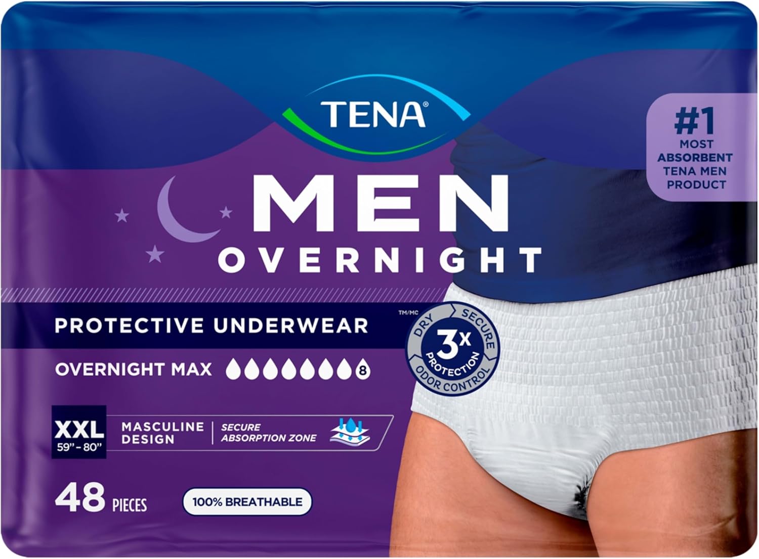 TENA Men Protective Incontinence Underwear for Worry-Free Nights