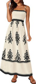 Floral Sundress Spaghetti Strap Summer Dress - Flowy Boho Maxi
