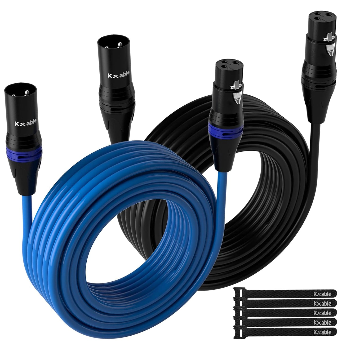 XLR Microphone Cable 50 Feet - High-Quality 2 Pack for Sound