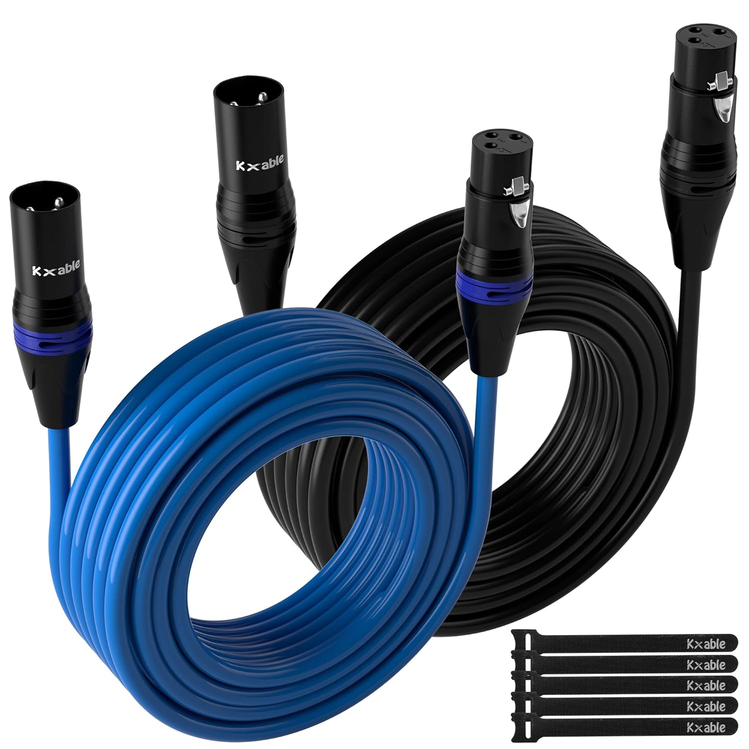 XLR Microphone Cable 50 Feet - High-Quality 2 Pack for Sound
