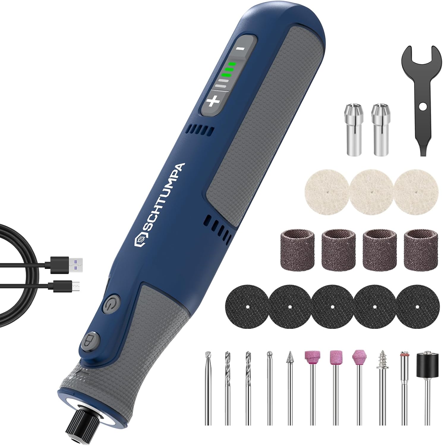 8V Cordless Rotary Tool Kit with LED Light and 25 Accessories