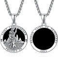 ADMETUS Saint Christopher Sterling Silver Medal Necklace - Protection