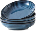 Ceramic Pasta Bowls 8.7 in Set of 4 - Wide Shallow 32 oz Salad Bowls