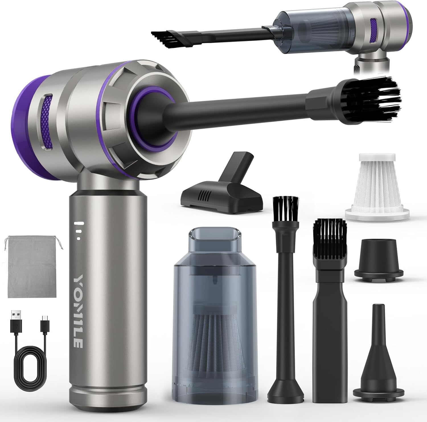 Yomile 2-in-1 Electric Air Duster & Car Vacuum - Ultimate Cleaning Power!