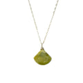 Sterling Silver Serpentine Pendant Necklace - Handcrafted Triangle Gem