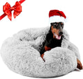 Himax Donut Dog Bed with Blanket - Cozy Calming Round Bed