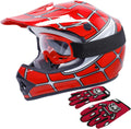 Red Spider Kids Motocross Helmet with Gloves and Goggles - Medium