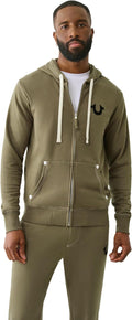 True Religion Men's Buddha Logo Zip Hoodie Sweatshirt - Stylish