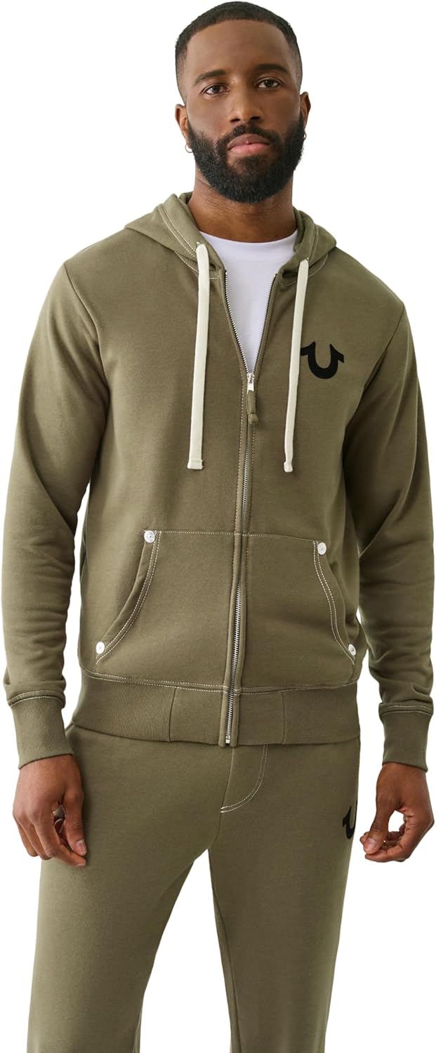 True Religion Men's Buddha Logo Zip Hoodie for Ultimate Comfort