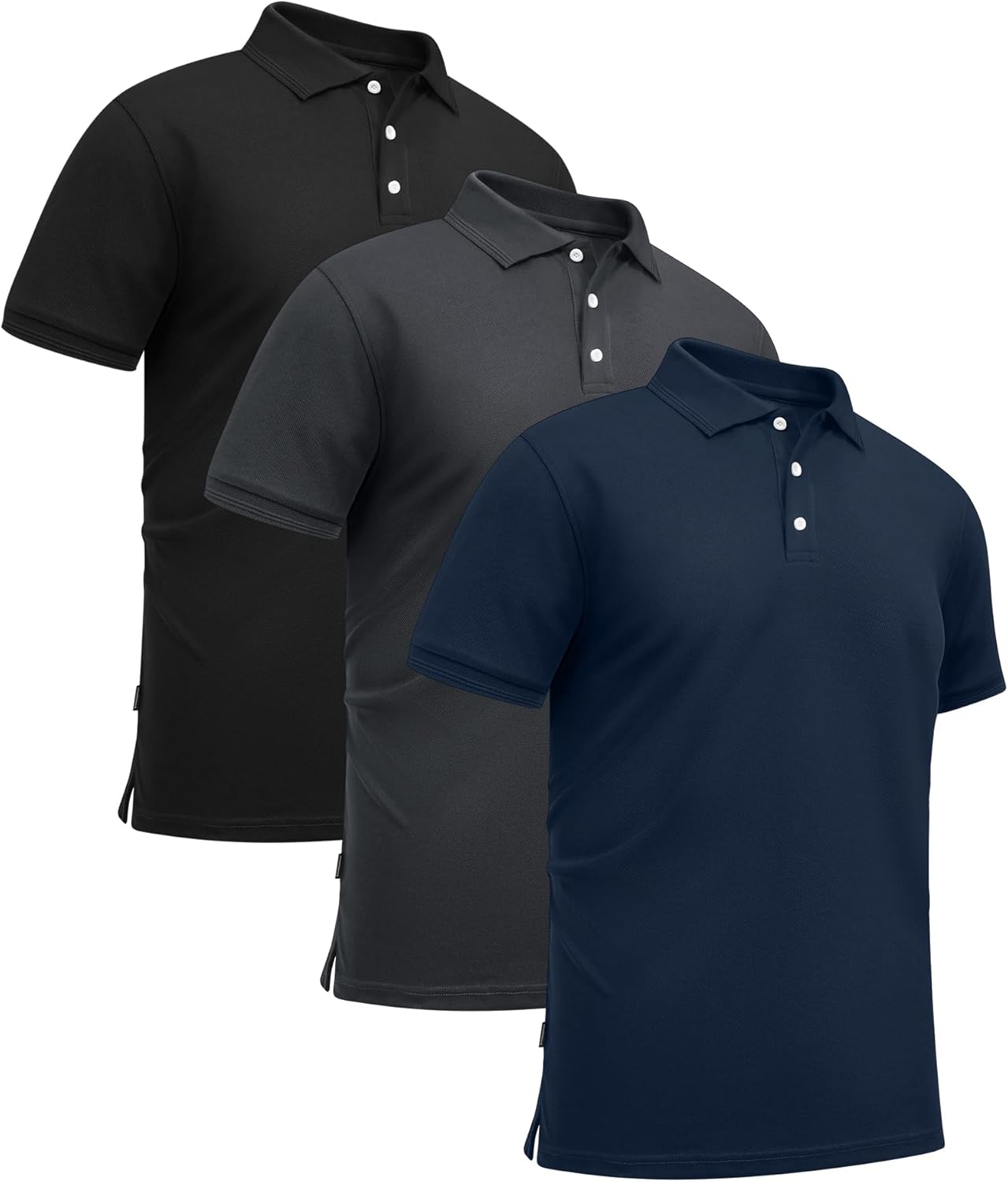 GEEK LIGHTING Mens Polo Shirts Short Sleeve Performance Golf Shirt