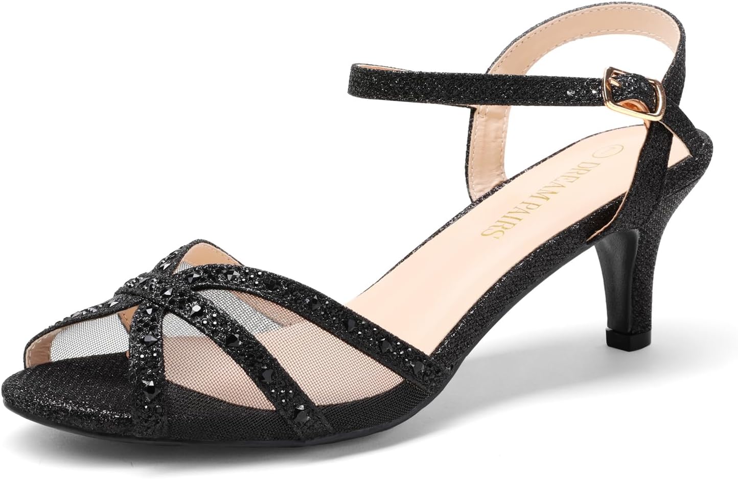 DREAM PAIRS Women's Nina Low Heel Pump Sandals for Comfort