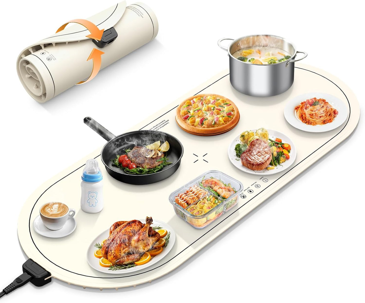 Extra Large Food Warming Mat with Timer and 3 Temperature Levels