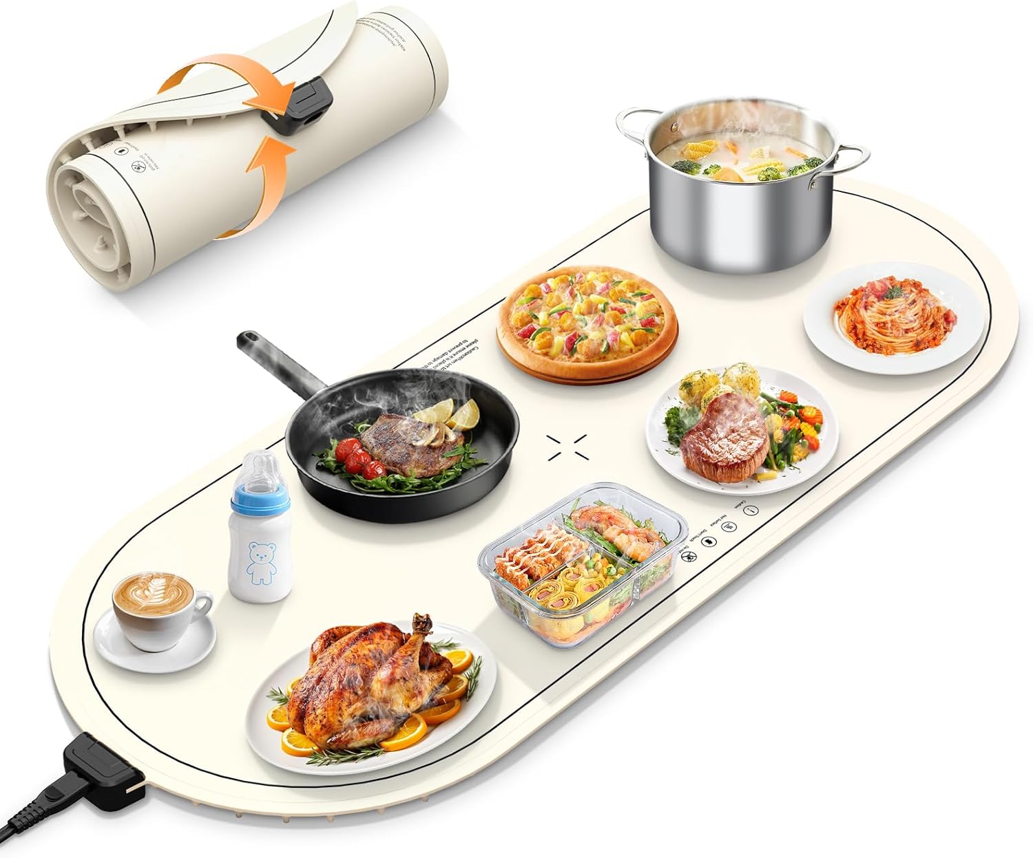 Extra Large Food Warming Mat with Timer and 3 Temperature Levels