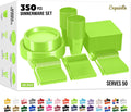 350 Pcs Lime Green Plastic Plates Set for Any Party Occasion